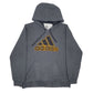 Mens Grey Adidas Spellout Hoodie Jumper