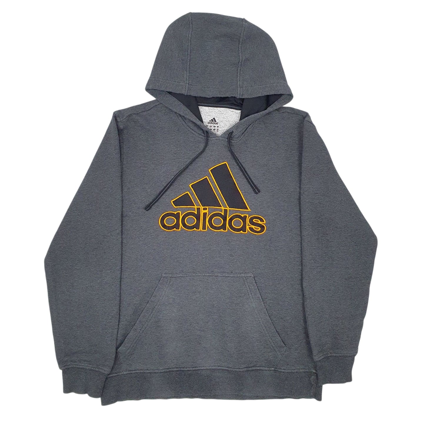 Mens Grey Adidas Spellout Hoodie Jumper