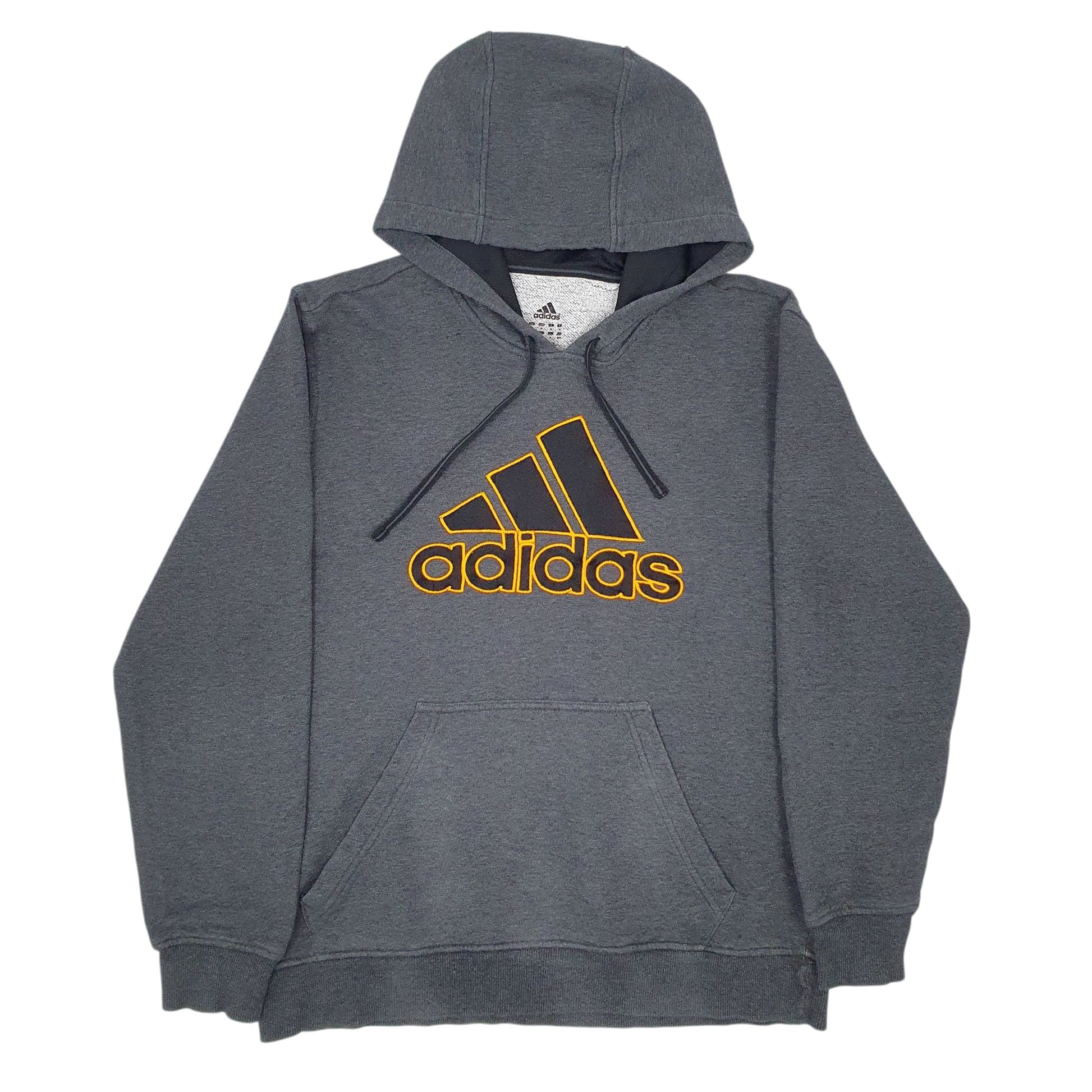 Mens Grey Adidas Spellout Hoodie Jumper