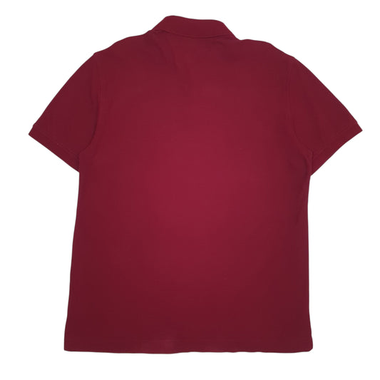 Mens Burgundy Tommy Hilfiger  Crewneck Polo Shirt