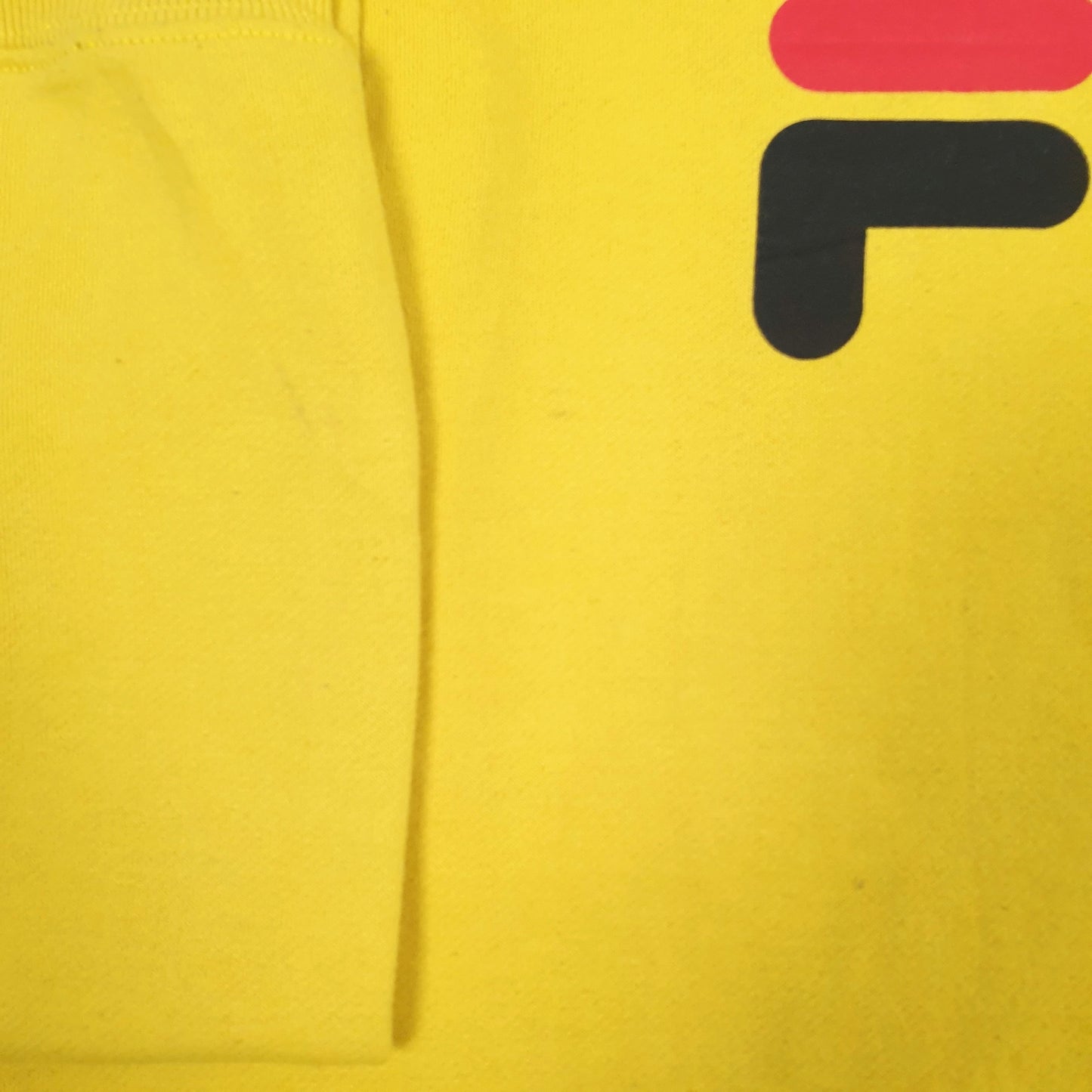 Mens Yellow Fila Baggy Spellout Crewneck Jumper