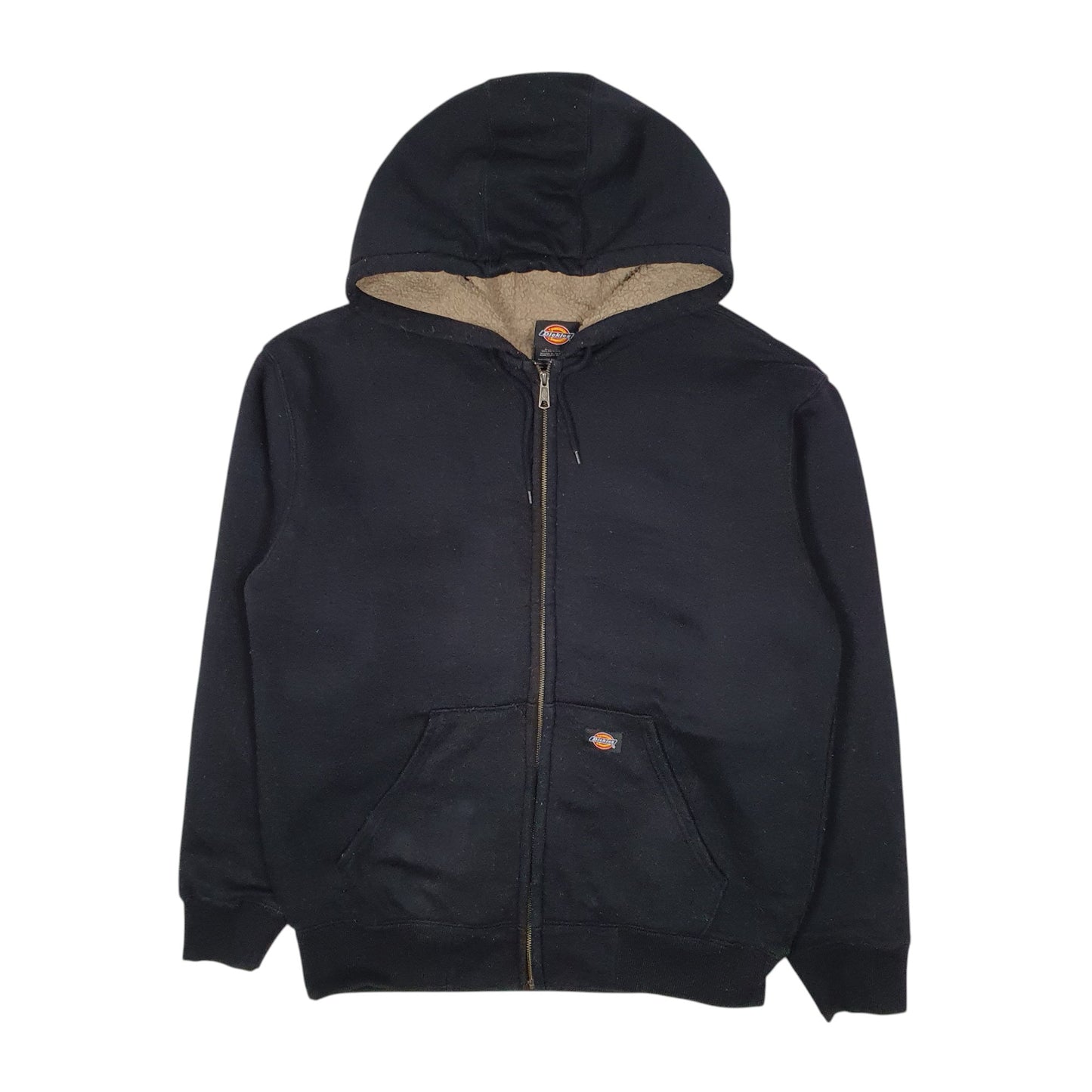 Mens Black Dickies Sherpa Lined Hoodie Active Jacket Full Zip Jumper