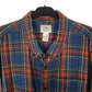 Mens Blue L.L.Bean Scotch Plaid Flannel  Shirt