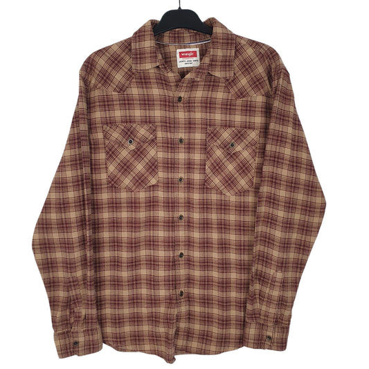 Mens Brown Wrangler  Long Sleeve Shirt