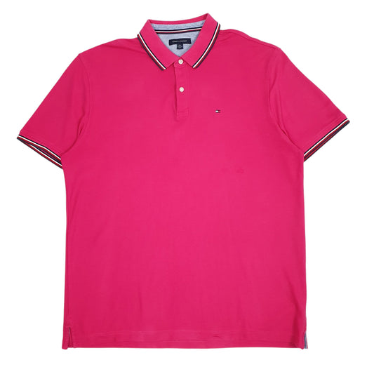 Mens Pink Tommy Hilfiger  Short Sleeve Polo Shirt