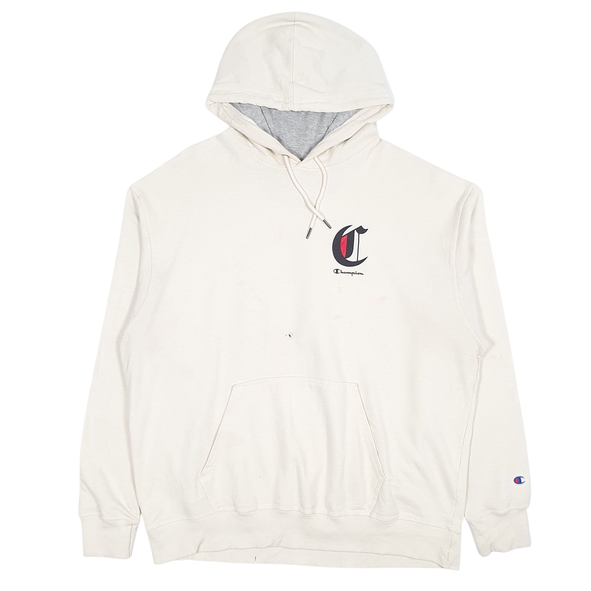 Mens Cream Champion  Hoodie Jumper