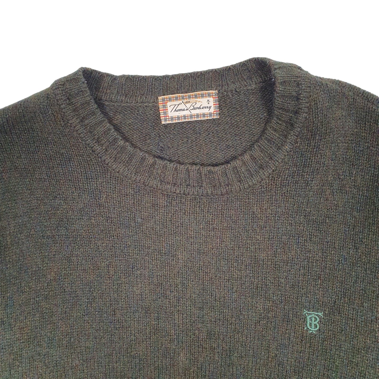 Mens Green Burberry  Crewneck Jumper