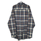 Mens Blue L.L.Bean Scotch Plaid Thick Flannel  Shirt