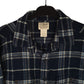 Mens Navy L.L.Bean Tall Thick Flannel Plaid Chamois  Shirt