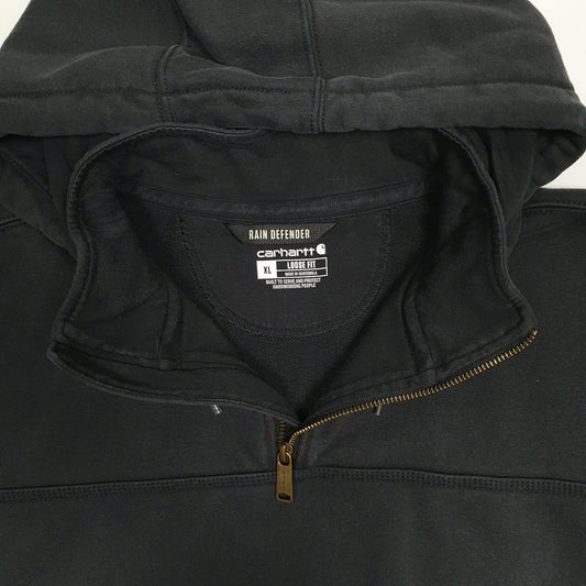 Mens Black Carhartt Quarter Zip Hoodie Jumper
