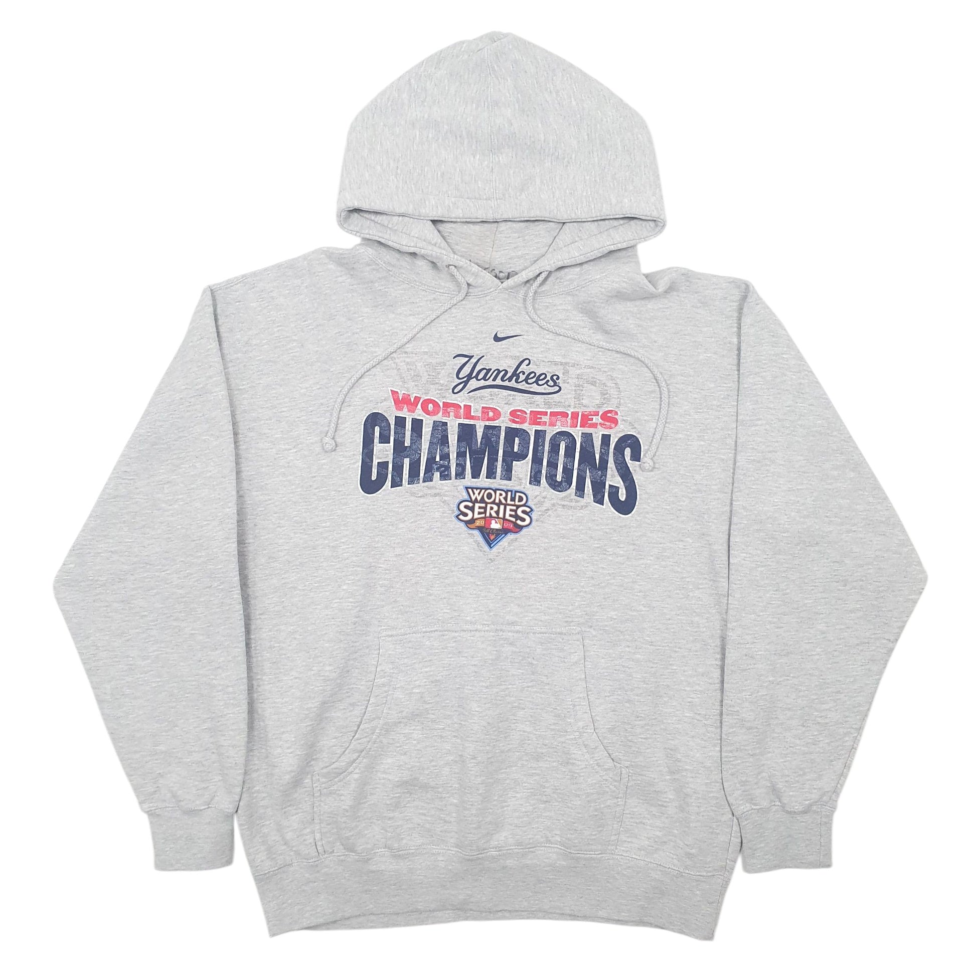 Mens Grey Nike Vintage 00s MLB Yankees Hoodie Jumper