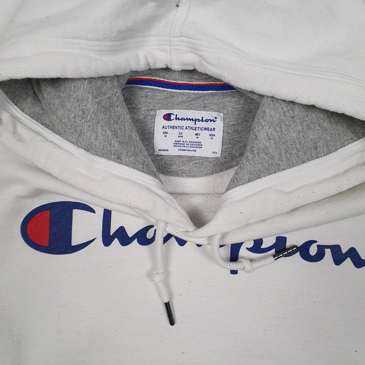 Mens White Champion  Hoodie Jumper