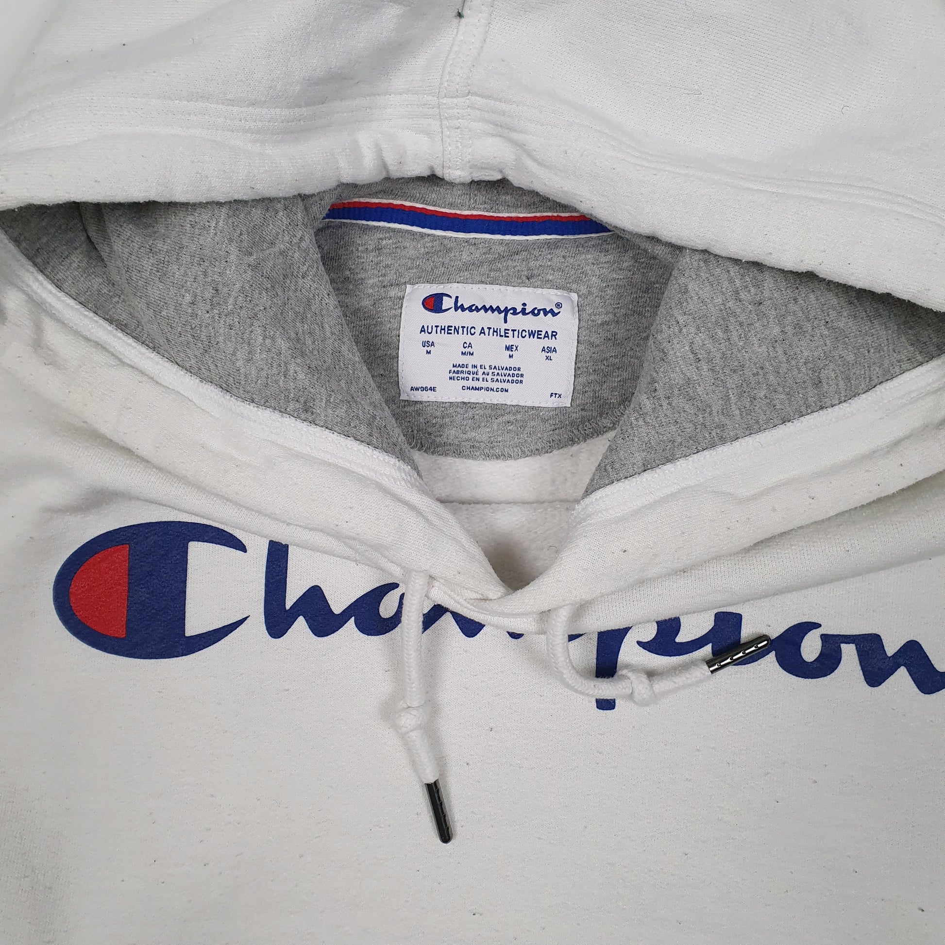 Mens White Champion  Hoodie Jumper