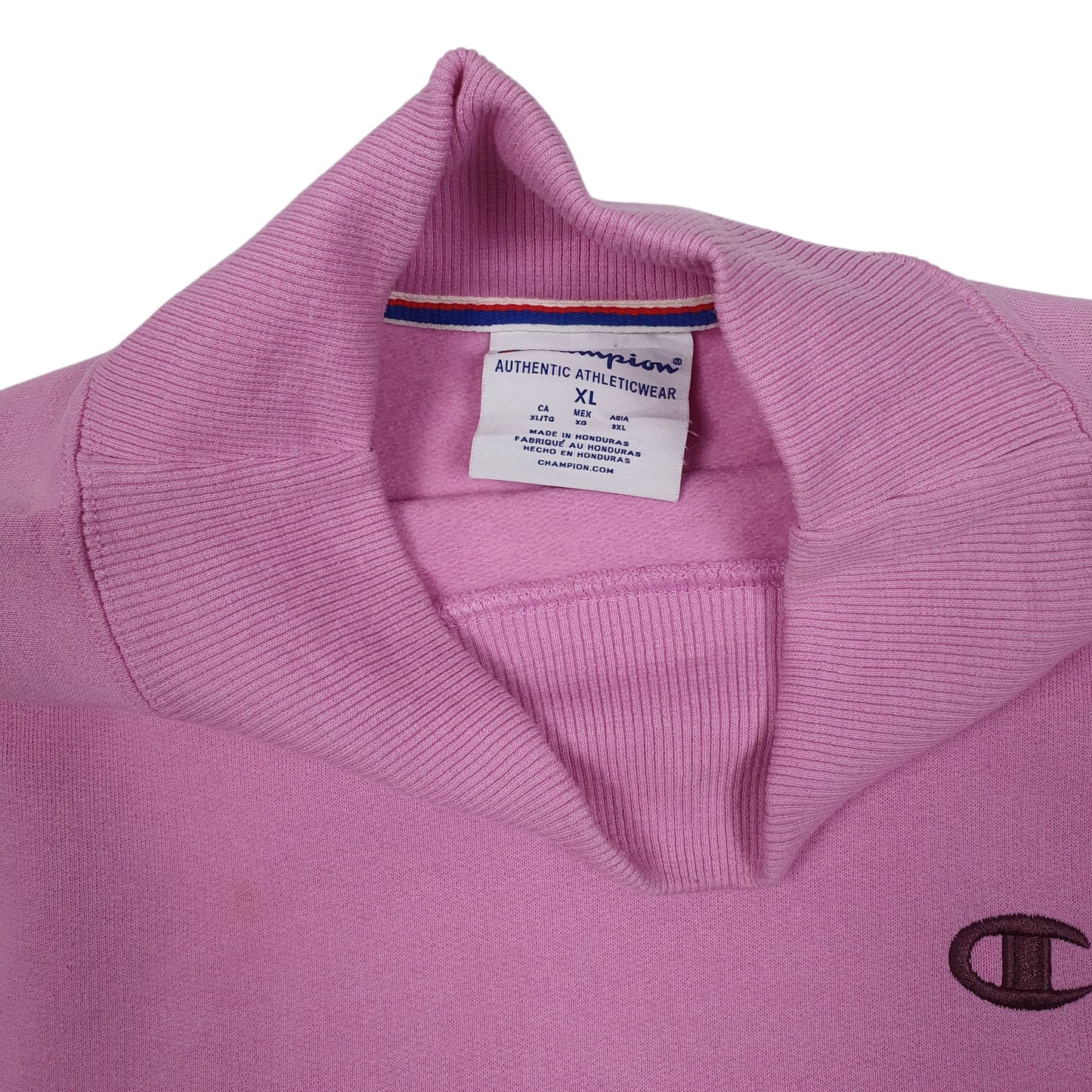 Womens Pink Champion  Turtle Neck Jumper