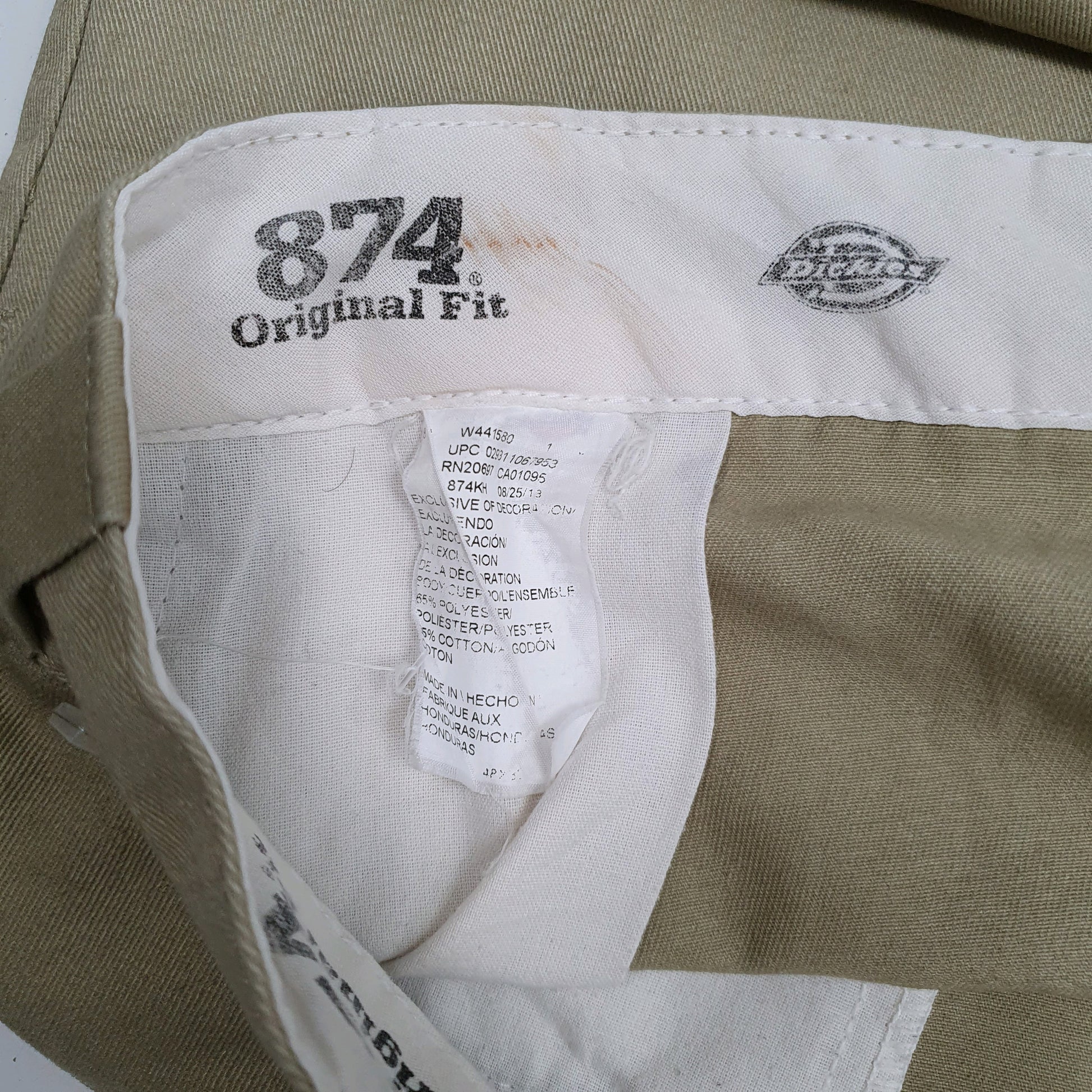 Mens Beige Dickies 874 Original Fit Workwear  Trousers