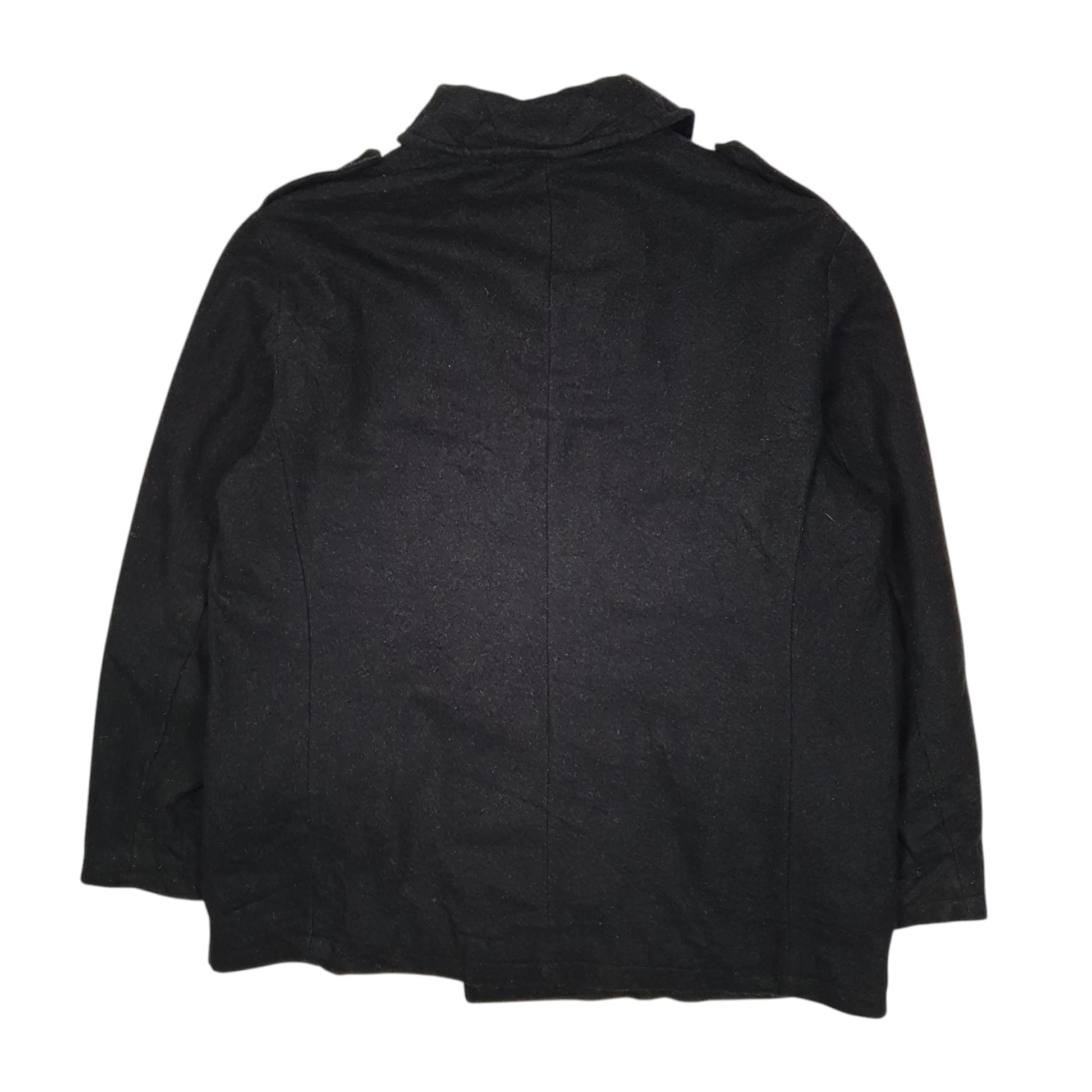 Mens Black Nautica Double Breated Pea  Coat