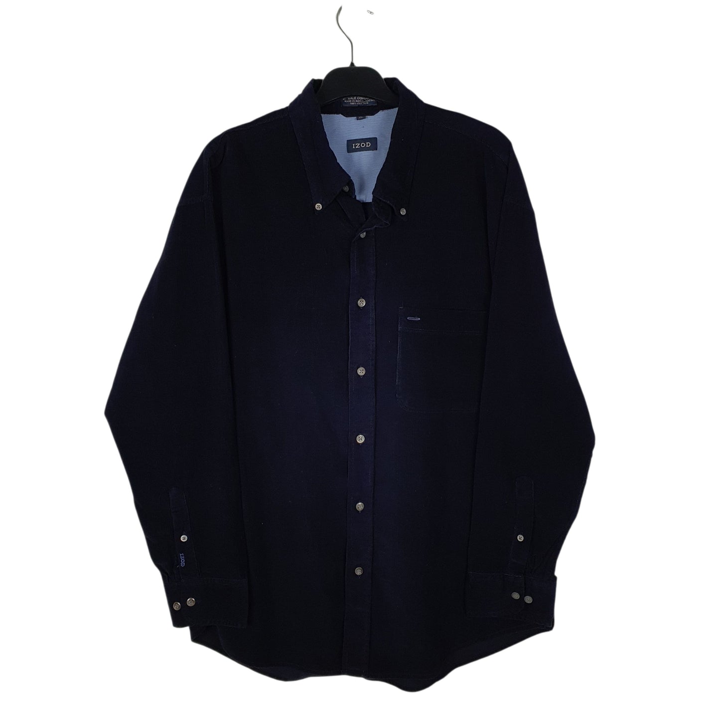Mens Navy Izod Corduroy Long Sleeve Shirt