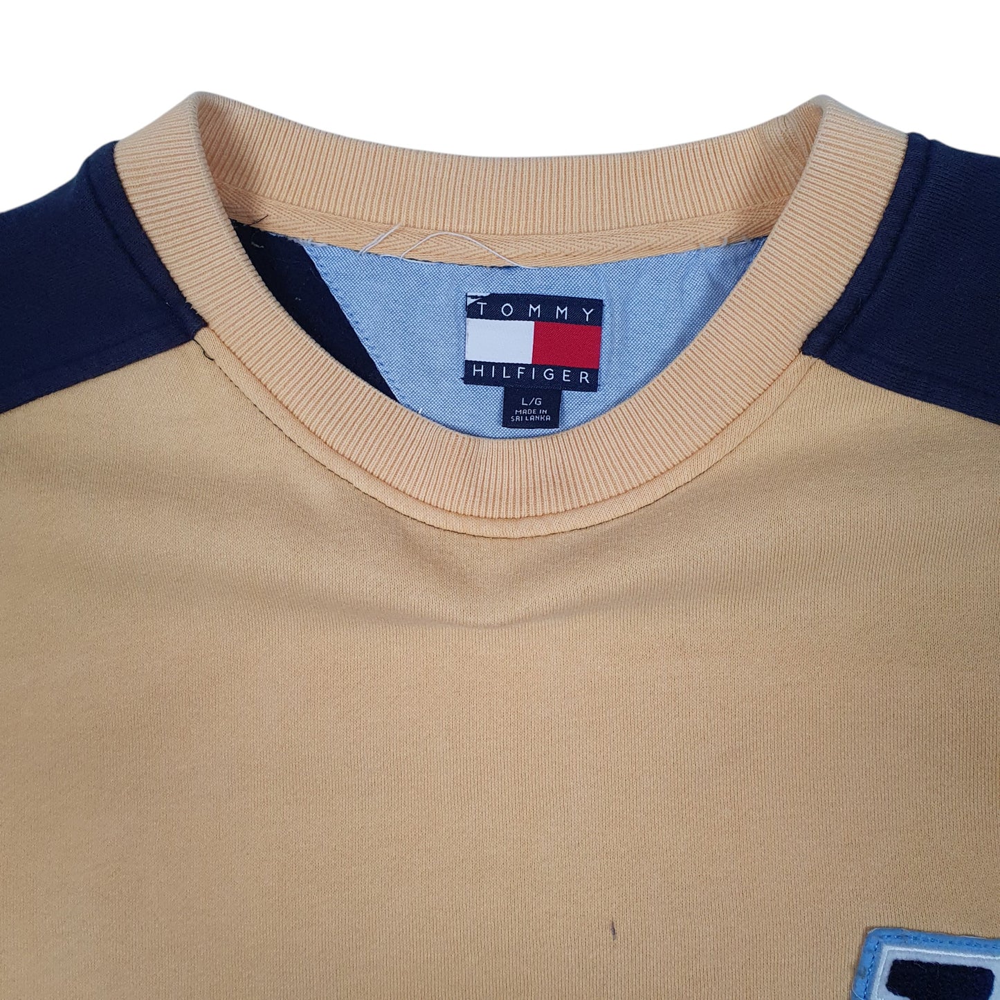 Mens Yellow Tommy Hilfiger Vintage 2000s Crewneck Jumper