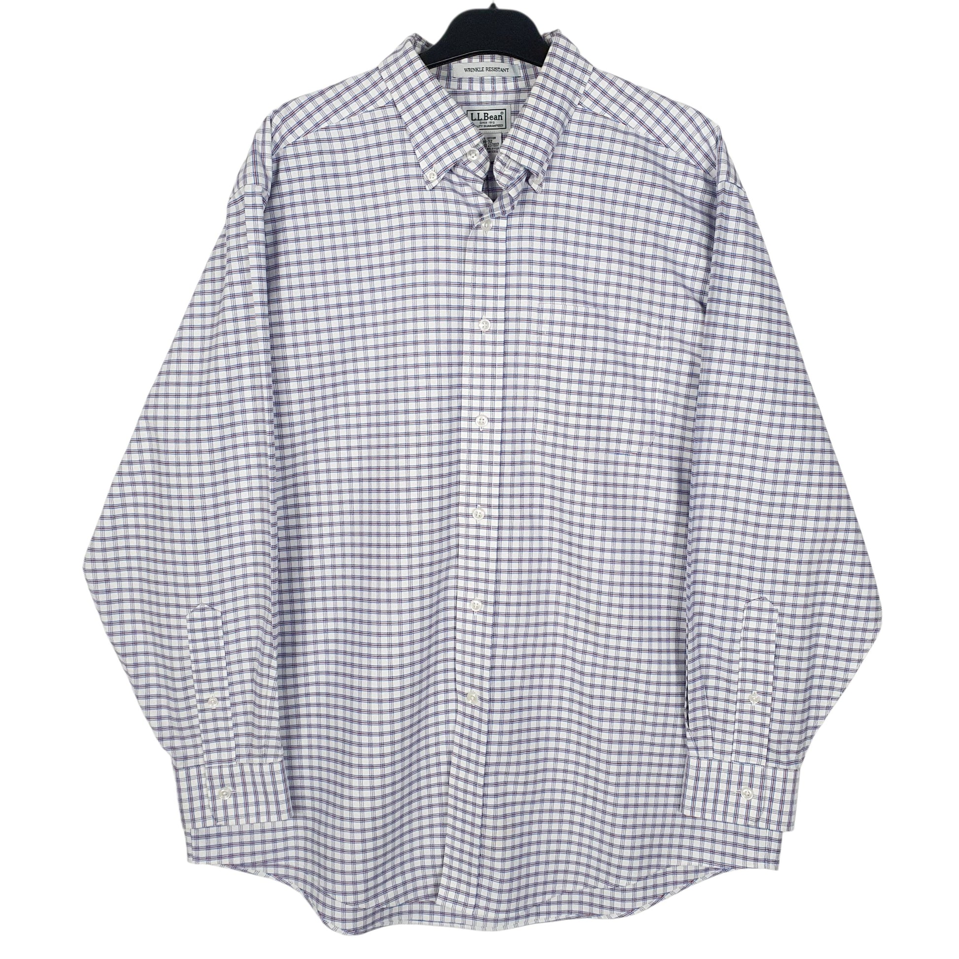 Mens White L.L.Bean  Long Sleeve Shirt