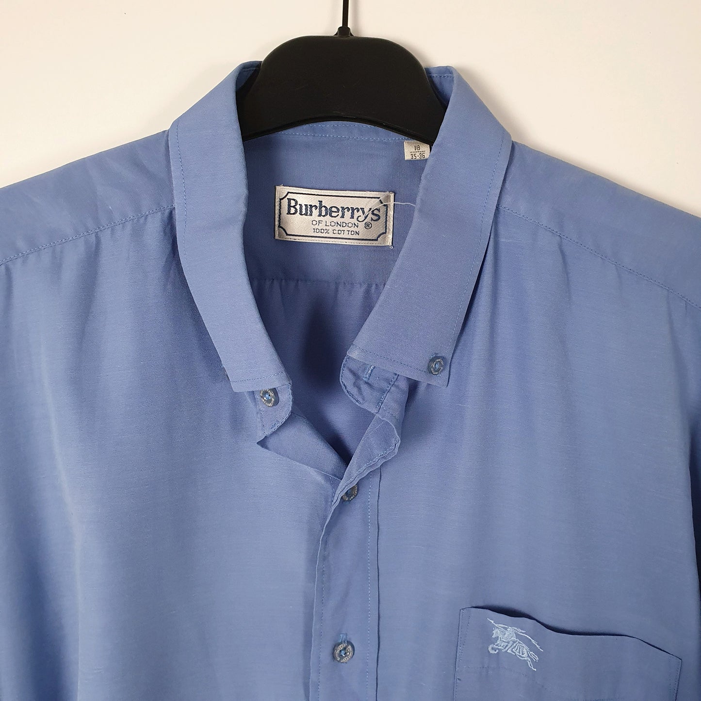 Mens Blue Burberry Vintage 90s  Shirt