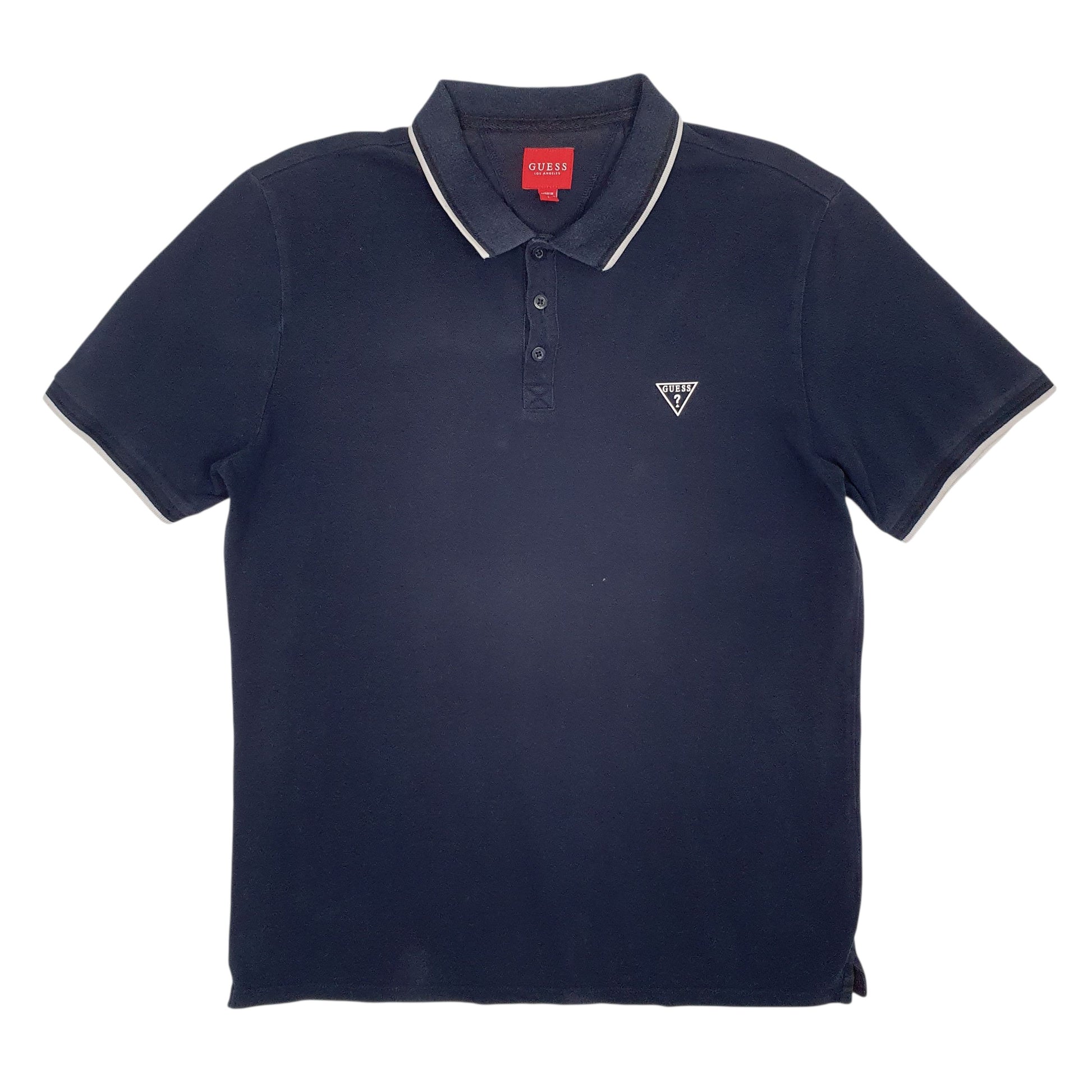 Mens Navy Guess  Short Sleeve Polo Shirt