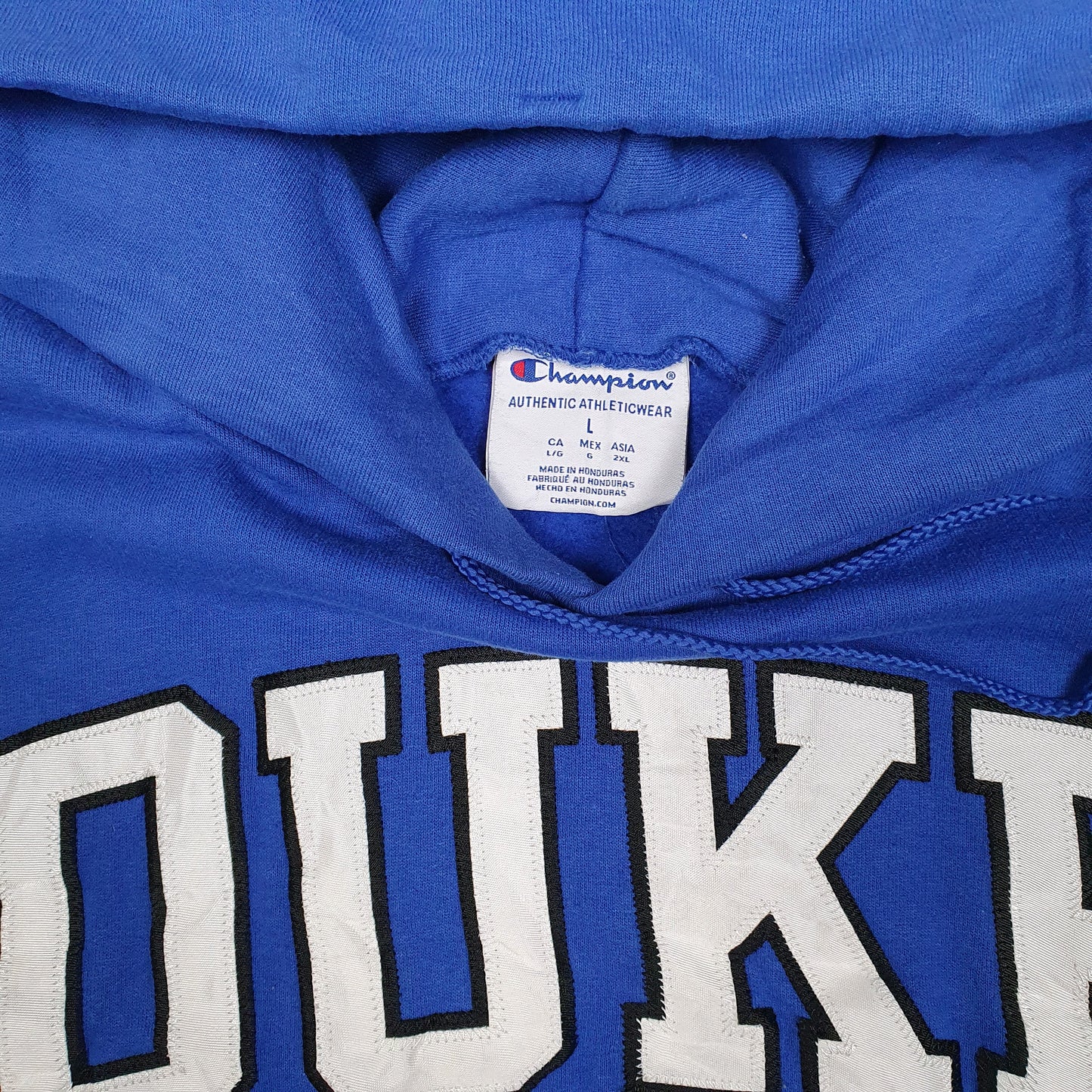 Mens Blue Champion Duke University Hoodie Jumper