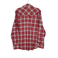 Mens Red Wrangler Flannel Western Pearl Snap  Shirt