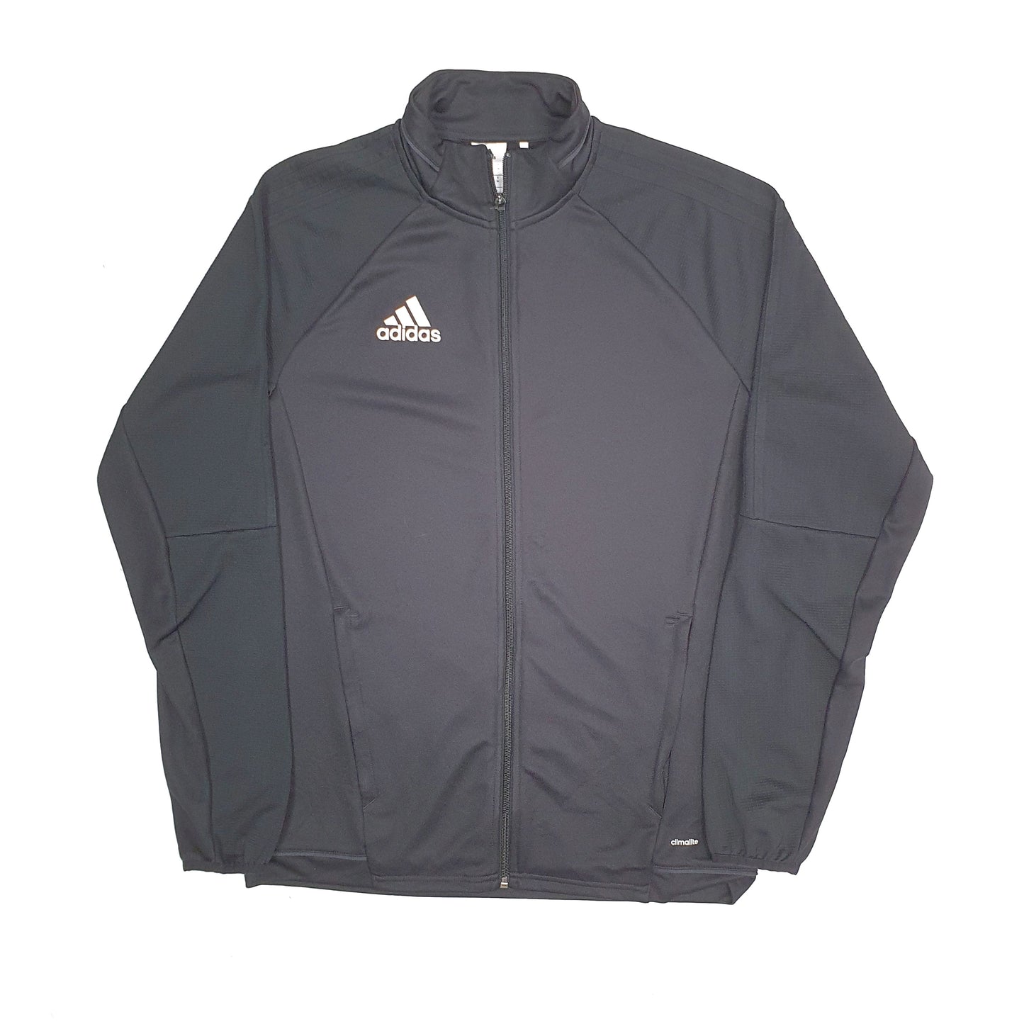 Mens Black Adidas Climalite Running Activewear Full Zip Jumper