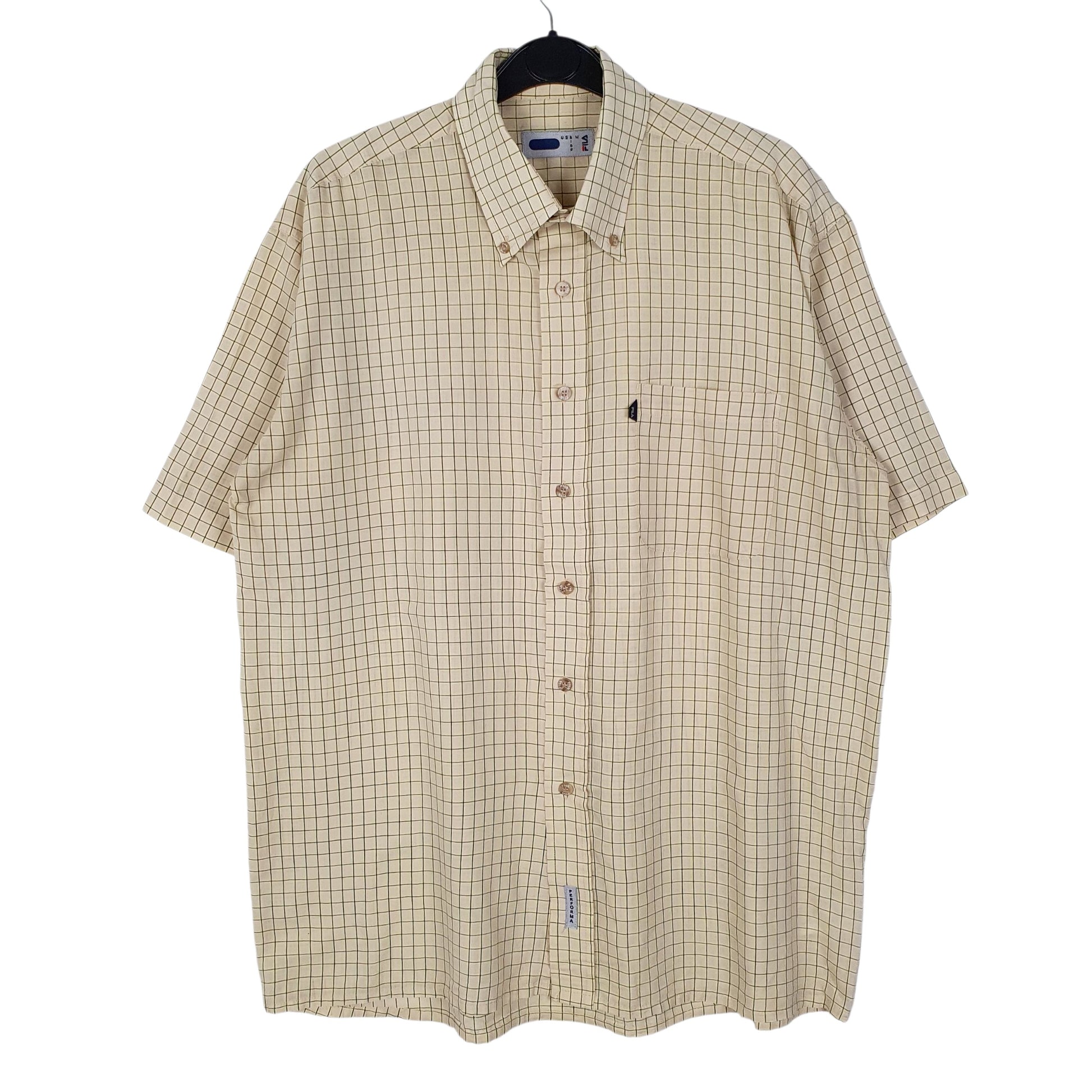 Mens Yellow Fila Performance Elitte Short Sleeve Shirt