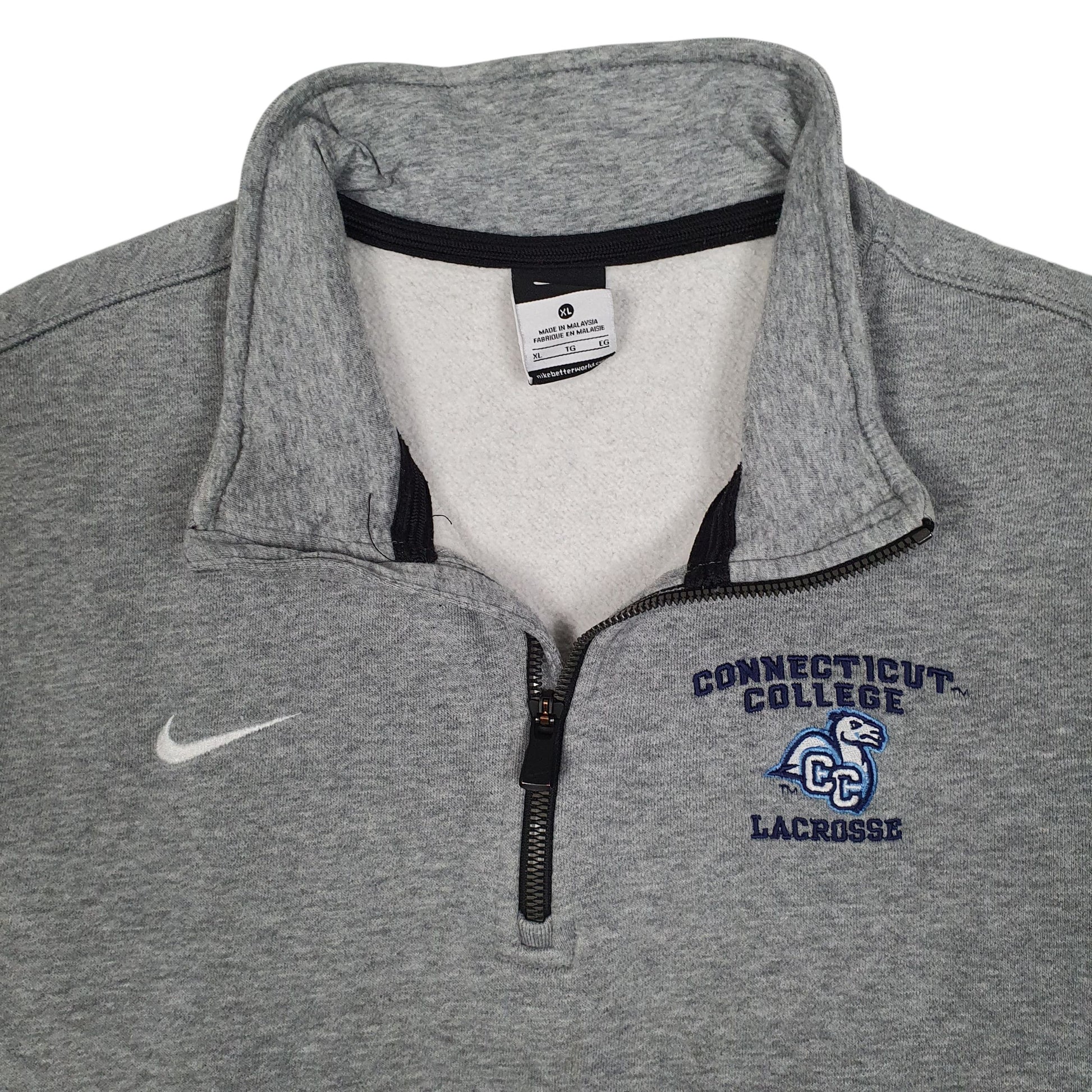 Mens Grey Nike Connectivity College Lacrosse Quarter Zip Jumper