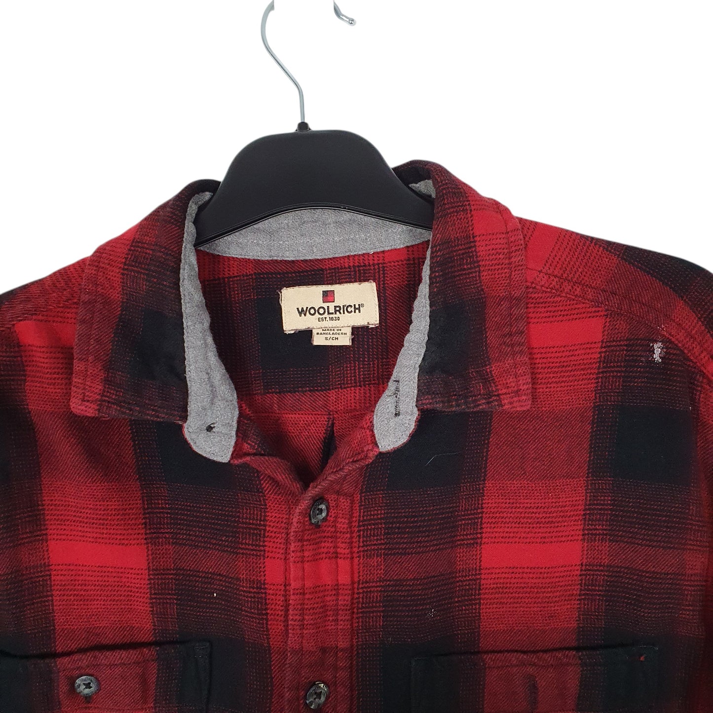 Mens Red Woolrich Thick Flannel  Shirt