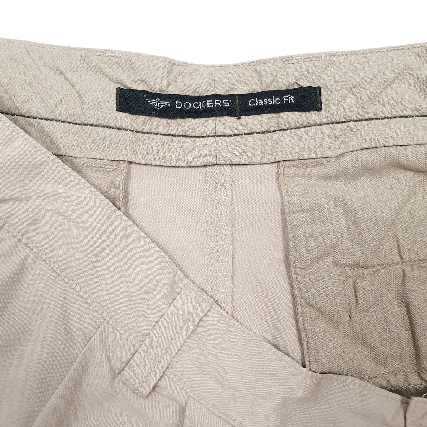 Mens Cream Dockers Pleated  Trousers