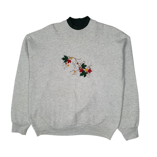 Mens Grey Fruit Of The Loom Vintage 90s Crewneck Jumper