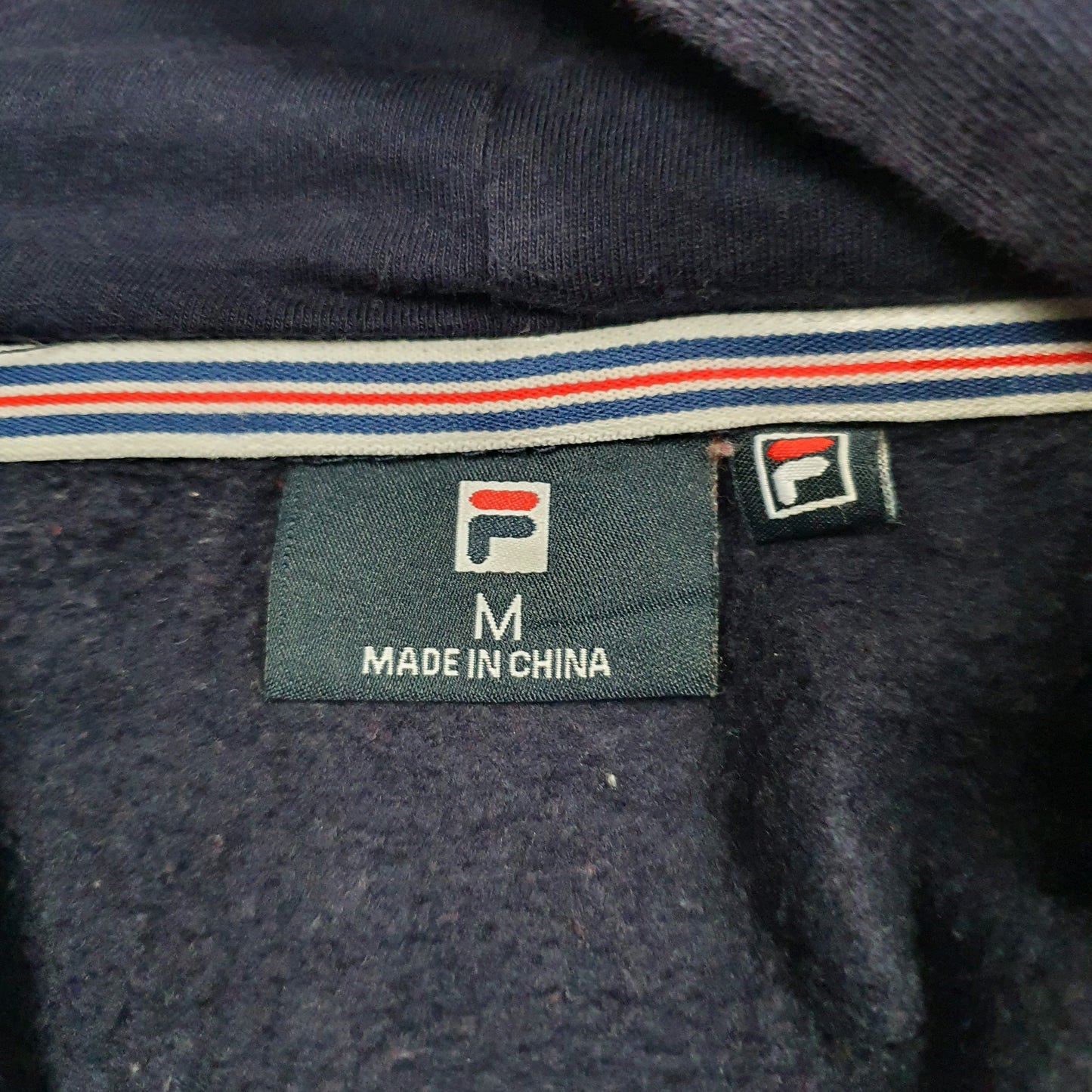 Mens Red Fila Spellout Hoodie Jumper