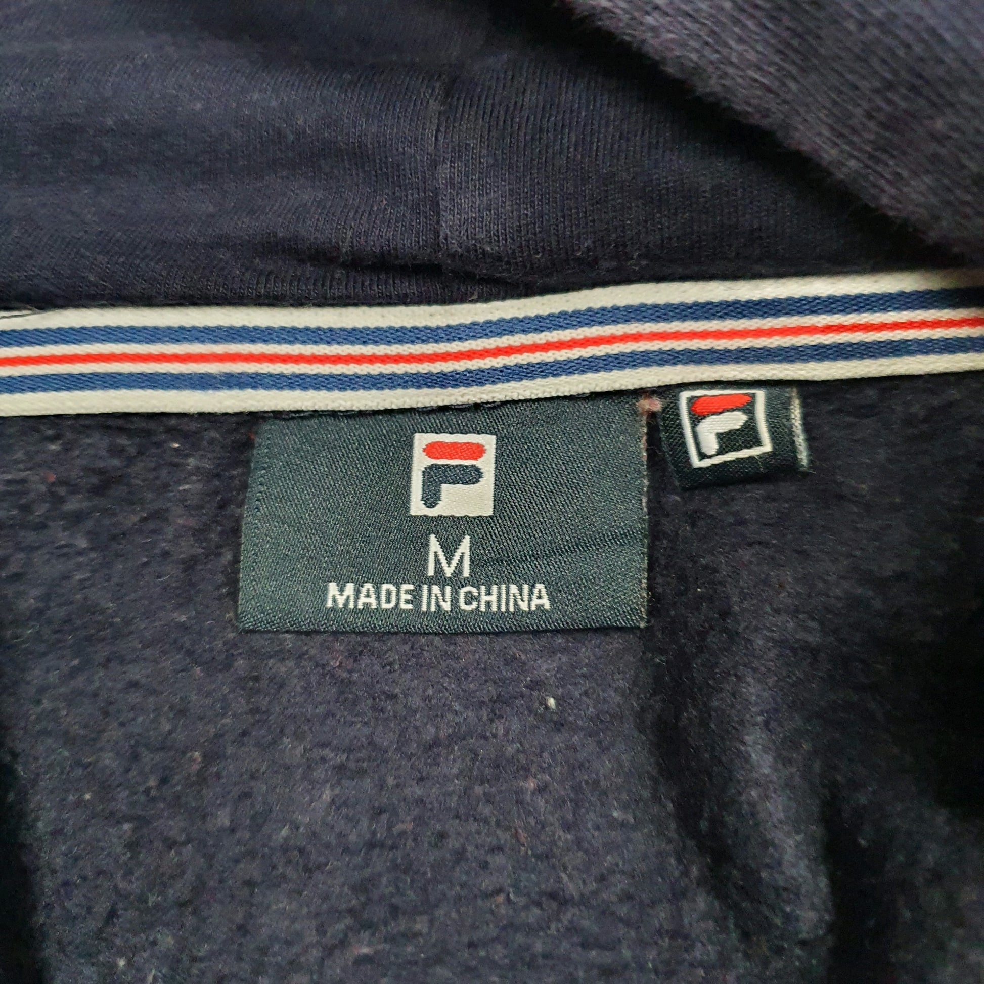 Mens Red Fila Spellout Hoodie Jumper