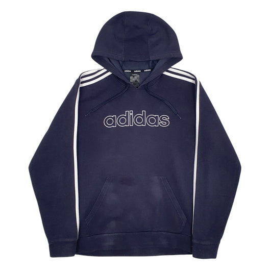 Mens Navy Adidas Spellout Hoodie Jumper