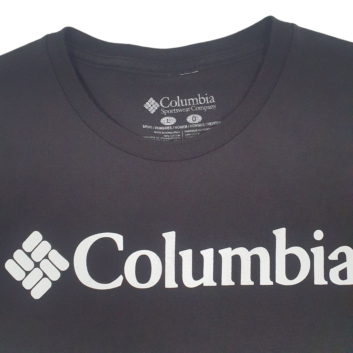 Mens Black Columbia Sportswear Company Spellout  T Shirt