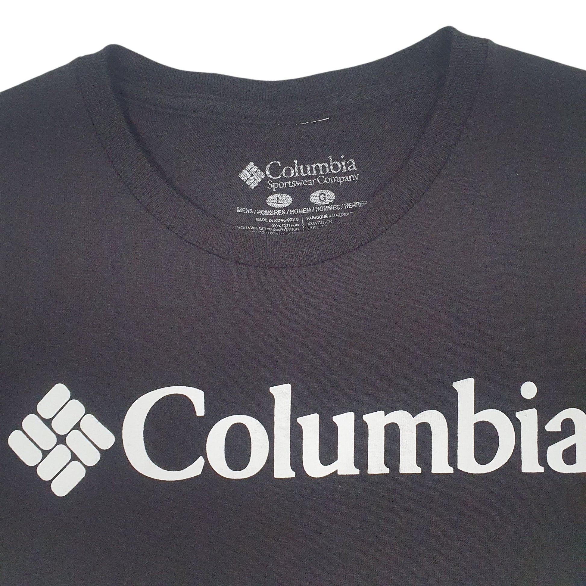 Mens Black Columbia Sportswear Company Spellout  T Shirt