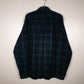 Mens Navy L.L.Bean Thick Flannel Plaid  Shirt