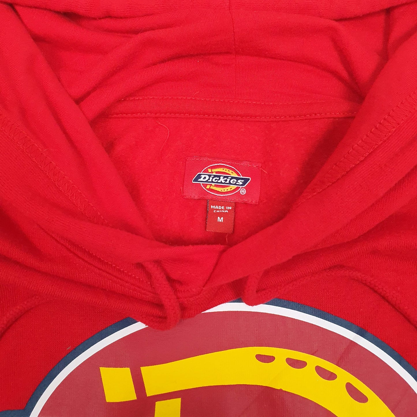 Mens Red Dickies Spellout Hoodie Jumper