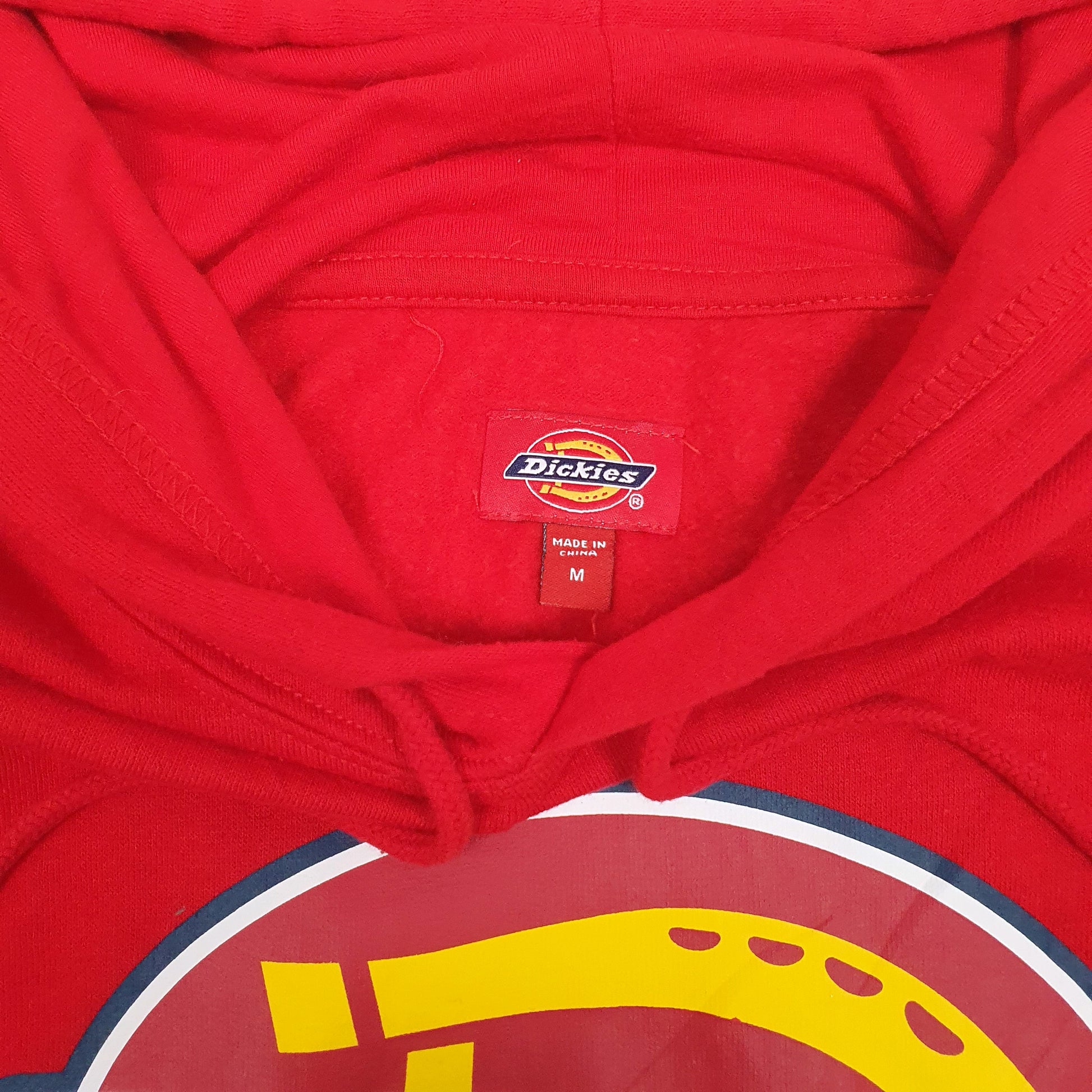 Mens Red Dickies Spellout Hoodie Jumper