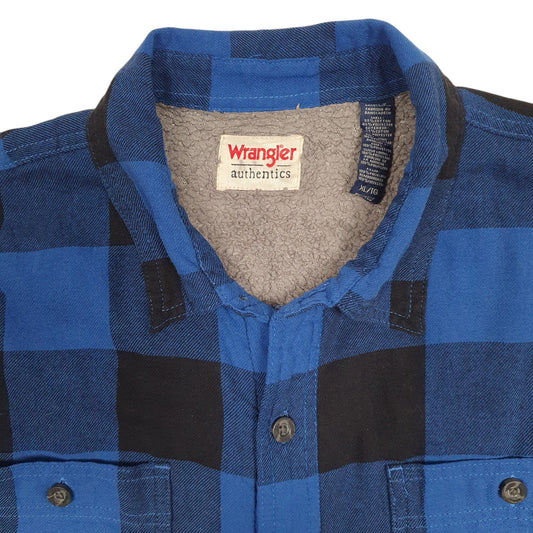 Mens Blue Wrangler Sherpa Lined  Coat