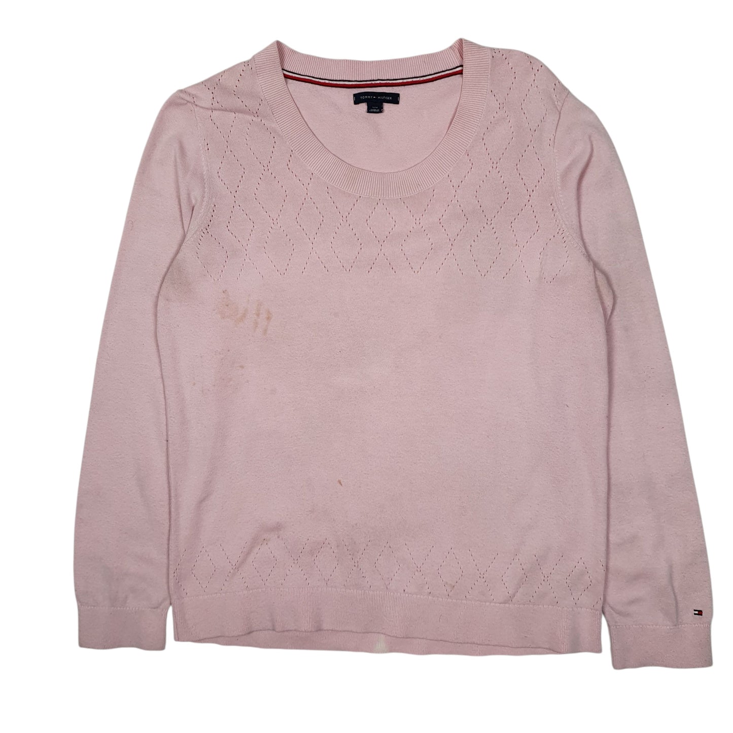 Womens Pink Tommy Hilfiger Lightweight Crewneck Jumper
