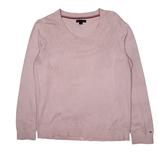 Womens Pink Tommy Hilfiger Lightweight Crewneck Jumper