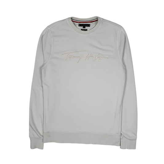 Mens White Tommy Hilfiger  Crewneck Jumper