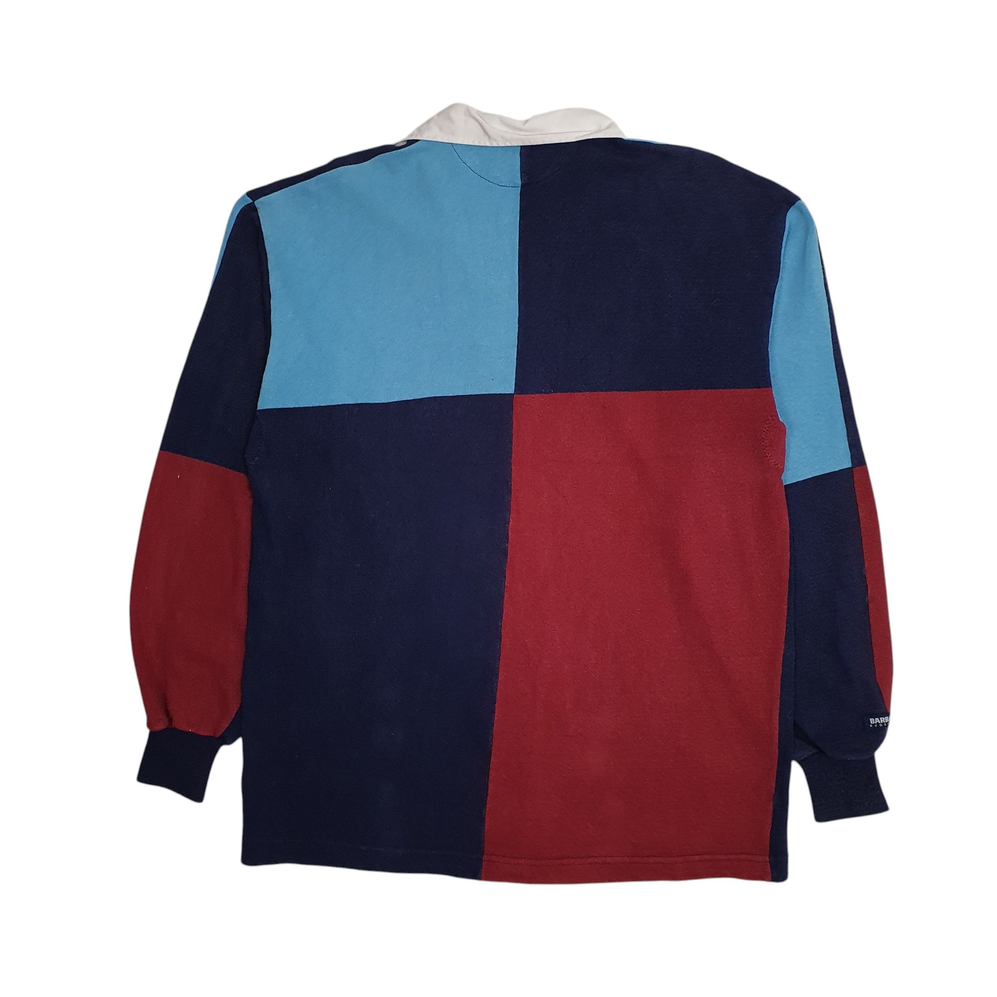 Mens Blue Barbarian Rugby Hoodie Polo Shirt