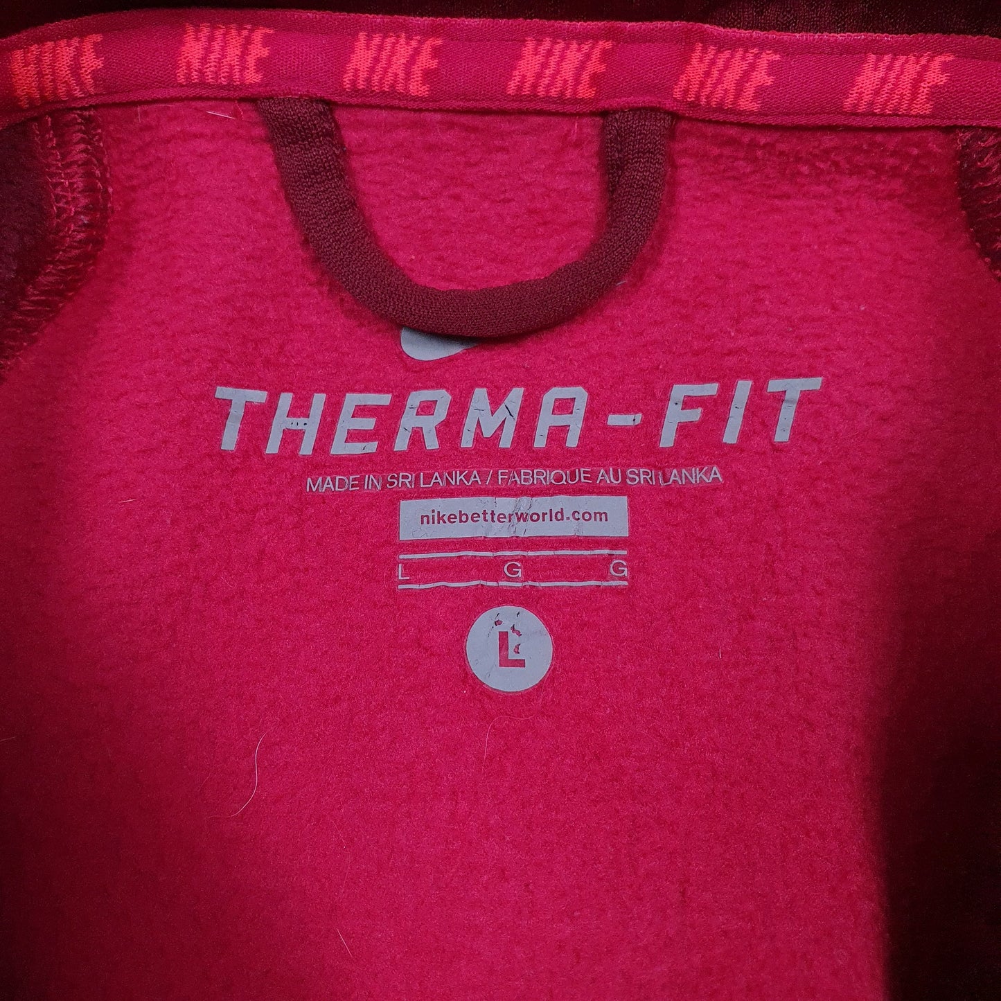 Mens Burgundy Nike Therma-Fit Hoodie Jumper