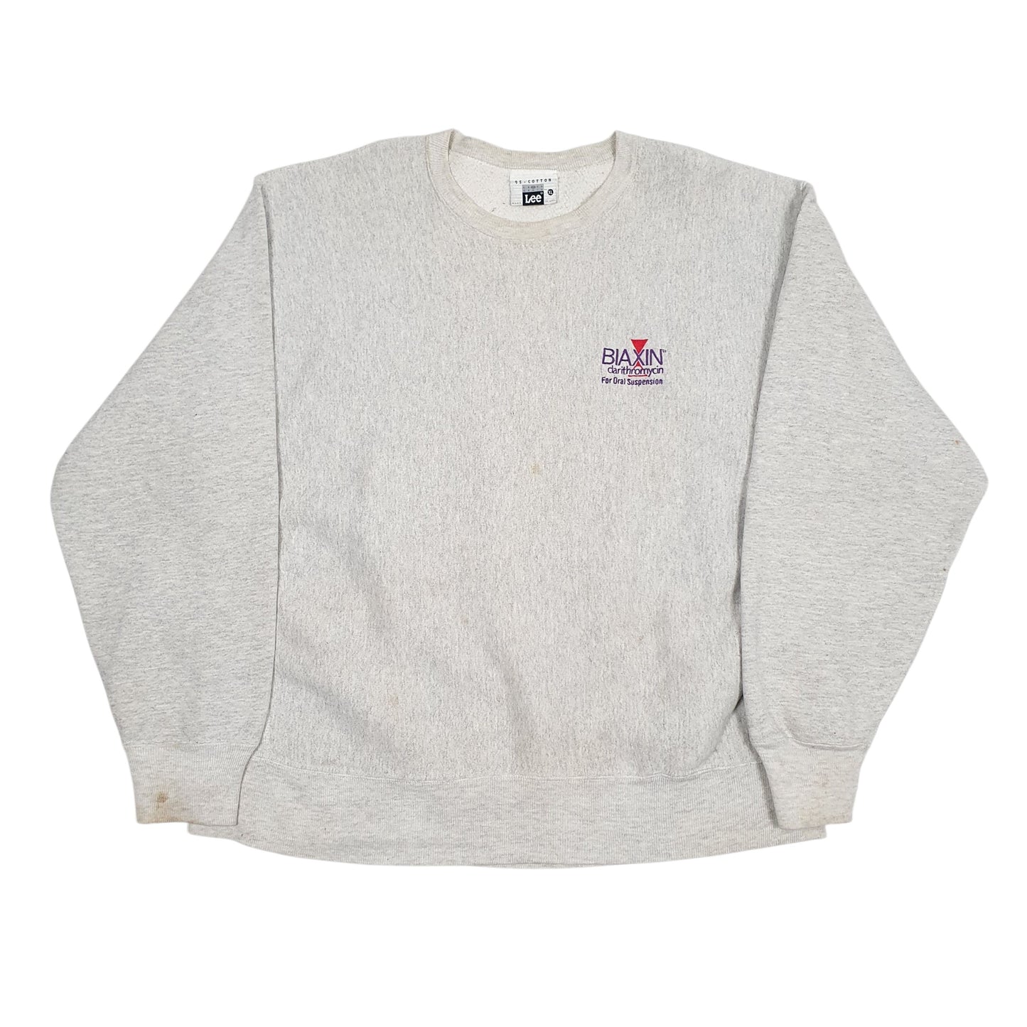 Mens Grey Lee Vintage 90s Made In USA Crewneck Jumper