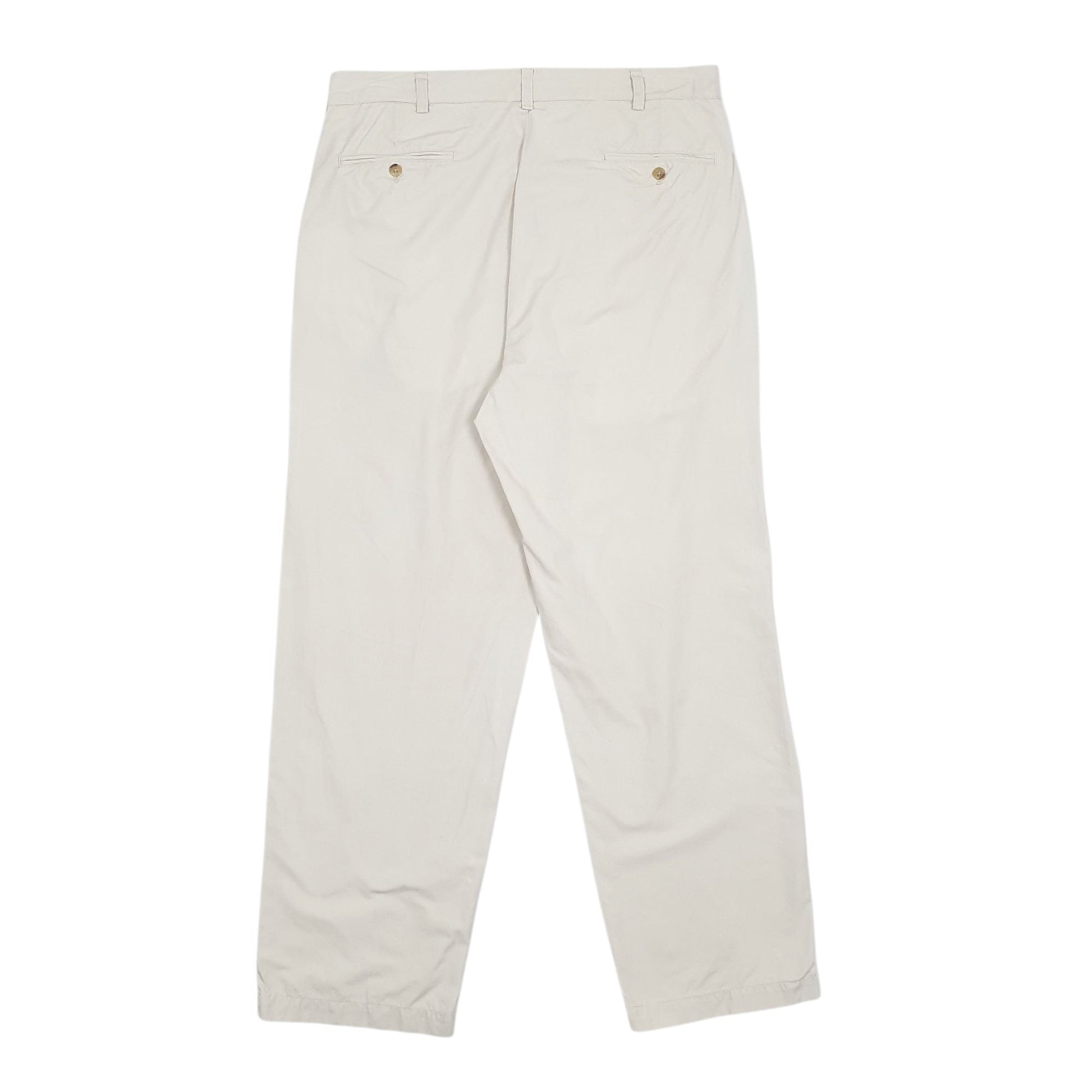 Mens Cream Polo Ralph Lauren Andrew Pant Pleated 90s  Trousers