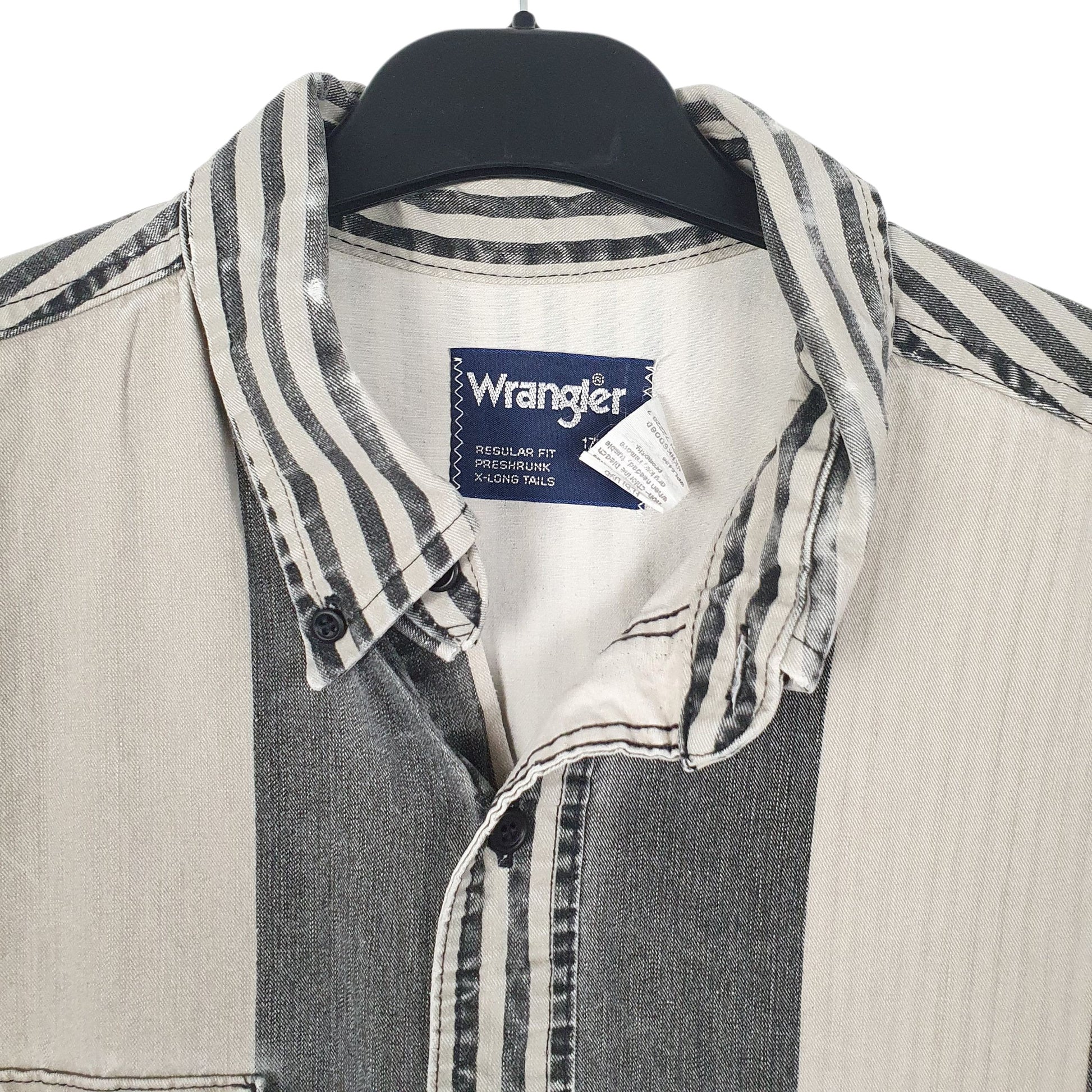 Mens Grey Wrangler Vintage 90s Made In USA  Shirt